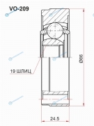 VO-209 Шрус карданного вала VOLVO XC60 09-S60S80V70XC70 02-