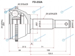 FD-232A Шрус наружный FORD TRANSIT FY 00-06
