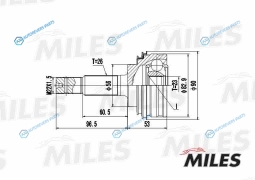 GA20480 ШРУС TOYOTA COROLLACARINA 1.3-1.6 83-92 нар. (GKN 302109) GA20480
