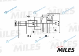 GA20077 ШРУС DAEWOO LANOSESPERO 1.52.0 95- нар. (GKN 303174) GA20077