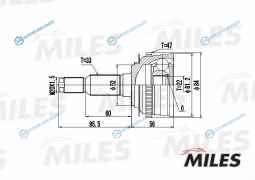 GA20047 ШРУС CHEVROLET LACETTI 1.41.61.8 05- нар. (GKN 305237) GA20047