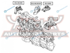 0512-BK16LH Подушка двигателя | лев