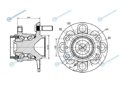 IJ113043 Ступичный узел задн. HYUNDAI SOLARISACCENTKIA RIO