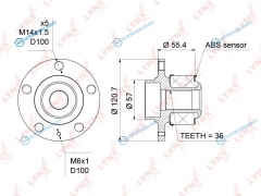WH-1308 Ступица колеса | перед правлев