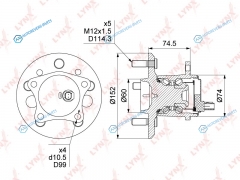 WH-1493 Ступица колеса | зад лев