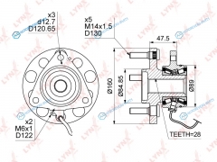WH-1176 Ступица колеса | перед правлев