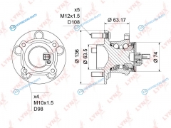 WH-1225 Ступица колеса | зад правлев