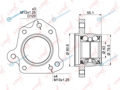 WB-1010 Ступица колеса | зад прав