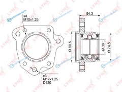 WB-1014 Ступица колеса | зад прав