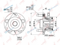 WH-1100 Ступица колеса | перед правлев