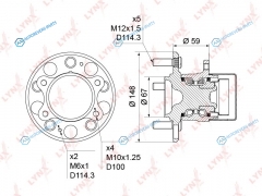 WH-1240 Ступица колеса | зад правлев