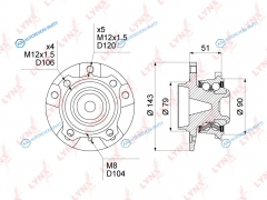 WH-1039 Ступица колеса | перед правлев