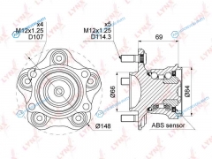 WH-1053 Ступица колеса | зад правлев