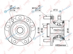 WH-1012 Ступица колеса | перед правлев