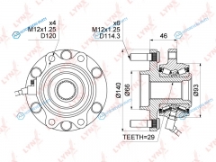 WH-1104 Ступица колеса | перед правлев