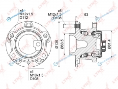 WH-1328 Ступица колеса | зад правлев