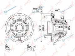 WH-1130 Ступица колеса | зад правлев