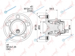 WH-1158 Ступица колеса | зад правлев