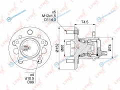 WH-1494 Ступица колеса | зад прав