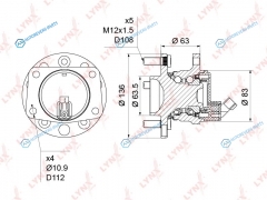 WH-1226 Ступица колеса | зад правлев