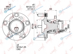 WH-1381 Ступица колеса | зад правлев