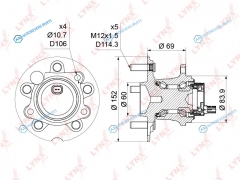 WH-1175 Ступица колеса | зад правлев