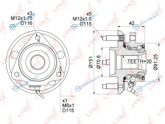 WH-1070 Ступица колеса | перед правлев