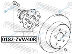0182-ZVW40R Ступица задняя в сборе TOYOTA PRIUS 11- 0182-ZVW40R