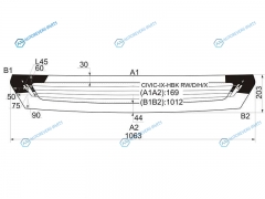 CIVIC-IX-HBK RWDHX Стекло заднее (нижняя часть) HONDA CIVIC IX 5D HBK 11-15