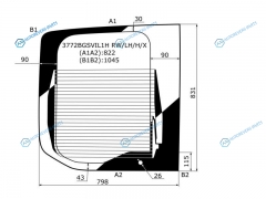 3772BGSVIL1H RWLHHX Стекло заднее (распашной двери) левое с обогревом c отверстием FORD TRANSIT 13-