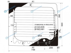 3739BGNVBL1H RWLHHX Стекло заднее (распашной двери) левое с обогревом FORD TRANSIT VAN 00-