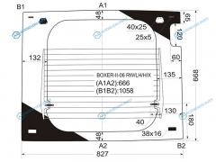 BOXER-II-06 RWLHHX Стекло заднее (распашной двери) левое с обогревом PEUGEOT BOXER IIFIAT DUCATO IICITROEN JUMPER II