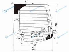 KRAFTER RWLHHX Стекло заднее (распашной двери) левое с обогревом VOLKSWAGEN CRAFTER 06-