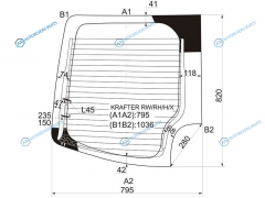 KRAFTER RWRHHX Стекло заднее (распашной двери) правое с обогревом VOLKSWAGEN CRAFTER 06-