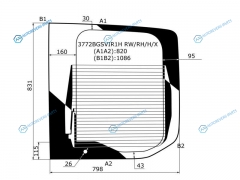 3772BGSVIR1H RWRHHX Стекло заднее (распашной двери) правое с обогревом отверстием FORD TRANSIT 13-