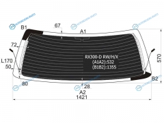 RX300-D RWHX Стекло заднее затемненное с обогревом LEXUS RX300TOYOTA HARRIER 97-03