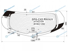 SPG-CX5 RWHX Стекло заднее затемненное с обогревом MAZDA CX-5 12-17