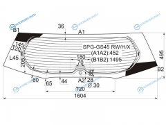SPG-GS45 RWHX Стекло заднее затемненное с обогревом MITSUBISHI OUTLANDER XL 05-12