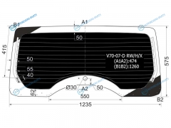 V70-07-D RWHX Стекло заднее затемненное с обогревом MITSUBISHI PAJERO 35D 06-
