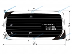 V70-D RWHX Стекло заднее затемненное с обогревом MITSUBISHI PAJERO 35D 99-06