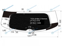 TIIDA-5HBK-D RWHX Стекло заднее затемненное с обогревом NISSAN TIIDA 5D HBK 04-14