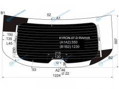 KYRON-07-D RWHX Стекло заднее затемненное с обогревом SSANGYONG KYRON 07-16