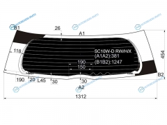 SC10W-D RWHX Стекло заднее затемненное с обогревом TOYOTA ISTSCION XA NCP6 02-07