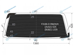 FJ100-D RWHX Стекло заднее затемненное с обогревом TOYOTA LAND CRUISERLEXUS LX470 98-0