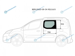 BERLINGO-09-3H RDLHX Стекло заднее левое CITROEN BERLINGOPEUGEOT PARTNER 08-
