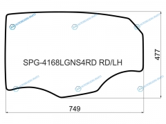 SPG-4168LGNS4RD RDLH Стекло заднее левое опускное HYUNDAI ACCENTSOLARIS 4D 17-