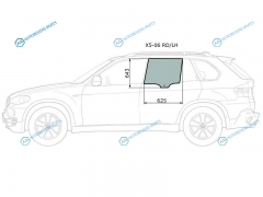 X5-06 RDLH Стекло заднее левое опускное BMW X5 E70 06-13