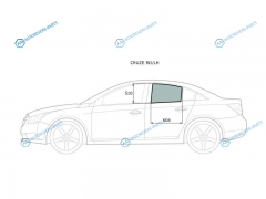 CRUZE RDLH Стекло заднее левое опускное CHEVROLET 4D 09-15DAEWOO LACETTI 09-
