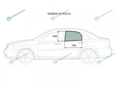 NUBIRA-03 RDLH Стекло заднее левое опускное CHEVROLET LACETTI DAEWOO NUBIRA 4D 04-13