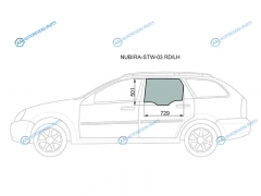 NUBIRA-STW-03 RDLH Стекло заднее левое опускное CHEVROLET LACETTI DAEWOO NUBIRA 5D WGN 04-13